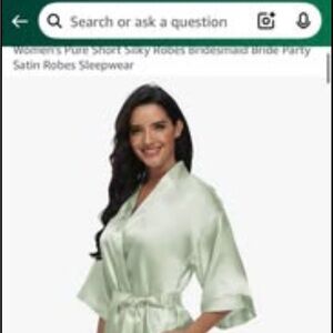 Satin Robe in Light Green